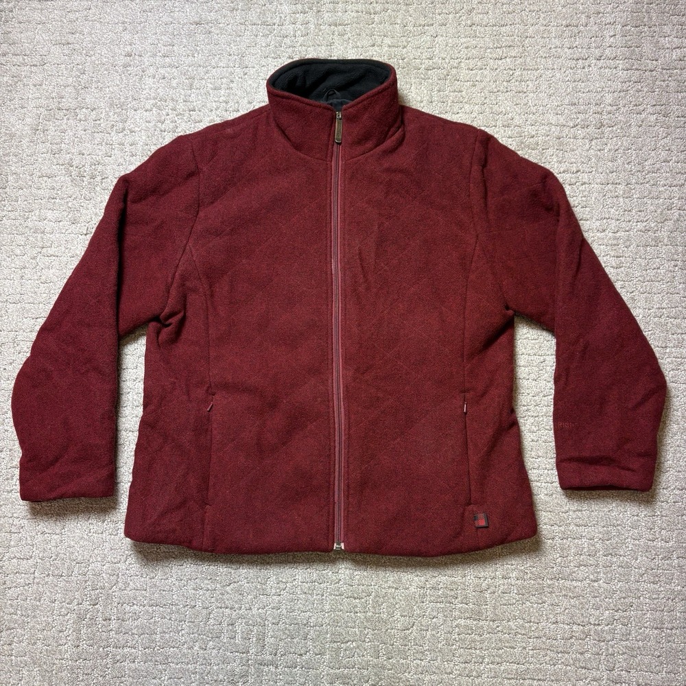 Vintage Woolrich Ruby Red Wool Zip Coat Women's Size Medium